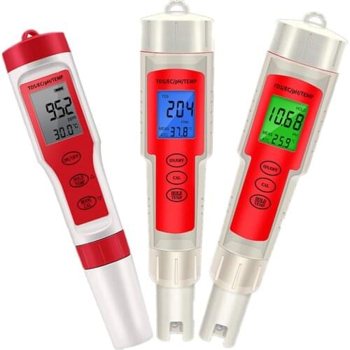 EZ9908 / PETT Digital PH Meter 4 in 1 PH TDS EC Temp Water Quantity Tester Tool for for Pools Drinking Water Aquariums 20%off
