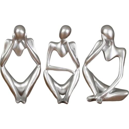 Decorative Abstract Hollow Thinker Sculpture Statue Character Figurines Artwork Ornament Housewarming Gift