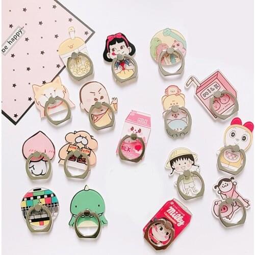 Hot Sales 1 Piece High Quality ABS Mobile Phone Holder Stand Lovely Cartoon Milk Bottle Bear Smartphone Ring Holder Support