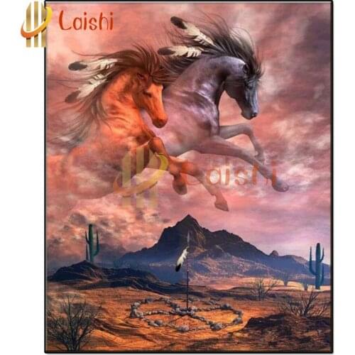 DIY Diamond Painting Fantasy horse Indian feathers diamond Embroidery 5d mosaic Diamond needlework cross stitch room decor