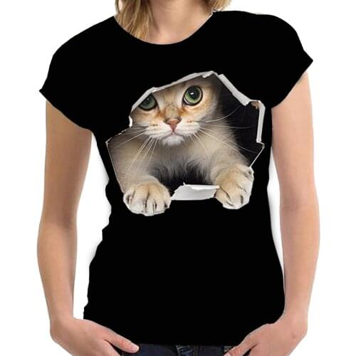 Fashion 3D Cat Printing Harajuku Women T-Shirt Summer Short Sleeve O-neck T Shirt Casual Streetwear Top Female T Shirts Clothes