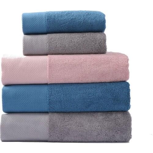 100% cotton large terry towel set star hotel towel set thick towel set 3 pieces logo embroidery is available