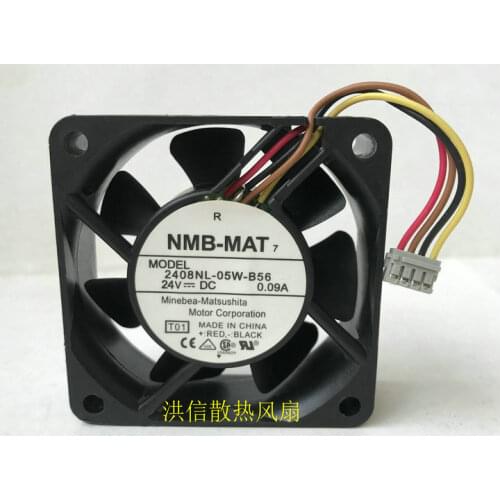Original 6020 2408nl-05w-b56 24V 0.09A 4-wire inverter sharp fan