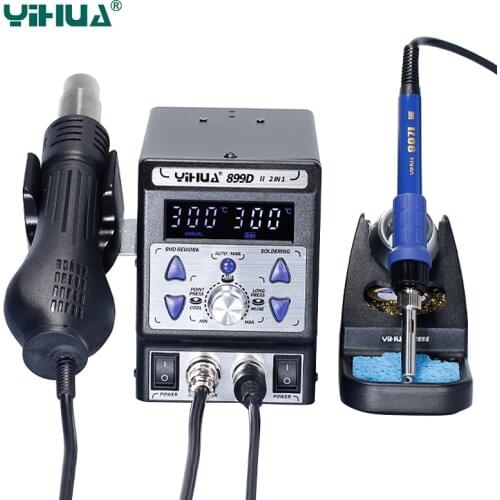 YIHUA 899D II 2 in 1 Rework Station 720W Soldering Station SMD Hot Air Gun 60W Soldering Iron BGA Welding Tool 8786D New Upgrade