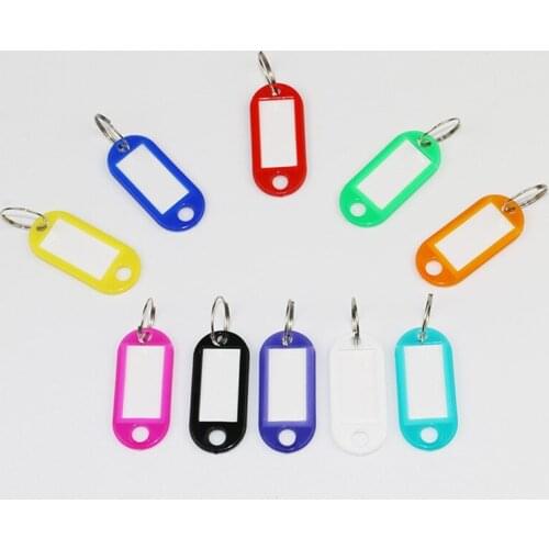 30 pcs Plastic Key Tags Assorted Key Rings ID Tags Name Card Fob Label New