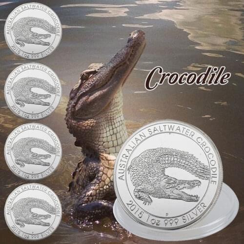 WR 1 OZ 999 Silver Coin 999.9 Silver Saltwater Crocodile Endangered Wildlife Souvenir Coins Gift Coin Worth Collection