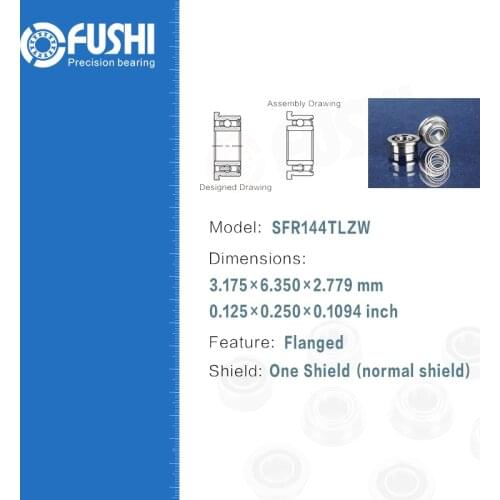 Dental Bearing SFR144TLZW ( 4 Pcs ) ABEC-7 P4 Grade Handpiece Turbine High Speed SFR144 TL Z W Dental Drill Bearings