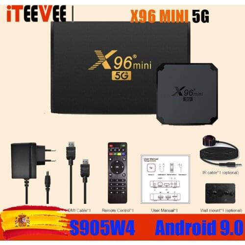 X96 mini 5G Smart Android 9.0 TV Box Amlogic S905W/S905W4 Set Top Box 2.4GHz 5Ghz WiFi 2GB 1080p 4K Media Player Youtube x96mini
