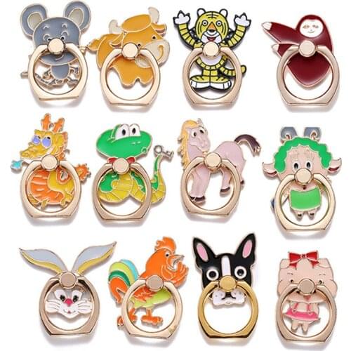 UVR 360 Degree Metal Animal Pig Finger Ring Smartphone Stand Holder Dragon Mobile Phone Holder Stand For iPhone Xiaomi All Phone