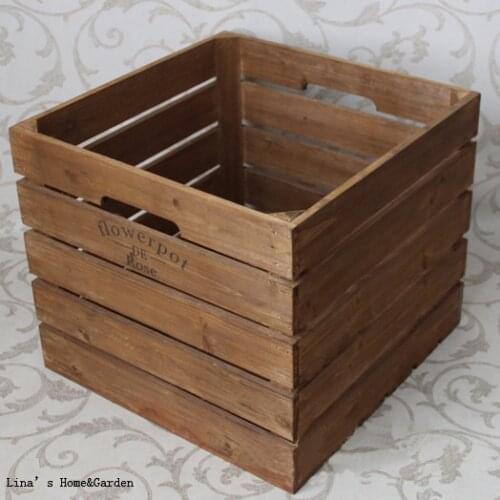 Cottage Chic Square Many Usage Handmade Old Aged Vintage Wooden Antique Crate