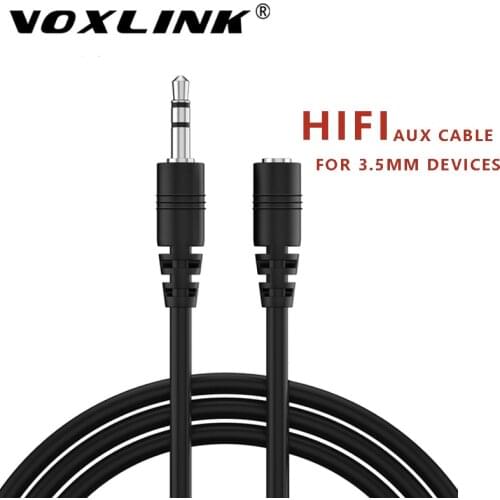 VOXLINK Audio Auxiliary Cable 1m/2m Male To Female 3.5mm Jack Stereo Aux Headphone Cable For Car iPhone MP3 Speaker Multimedia