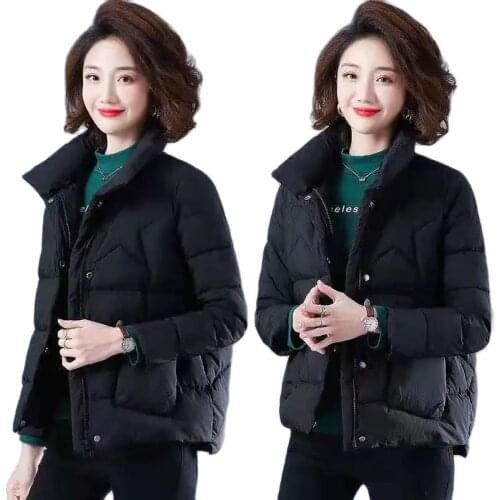 2021 Autumn Winter Jacket for Women Parkas Female Thin Womens Jacket Short Coats Plus Size Casual Streetwear Cotton Outwear 786