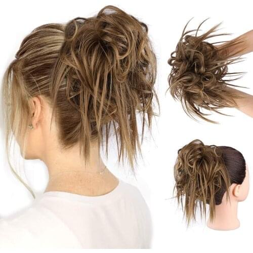 Hairpiece Ponytail Hair Extensions False Natural Hair Pigtail for Women Short Elastic Hair Bands Pony Tail