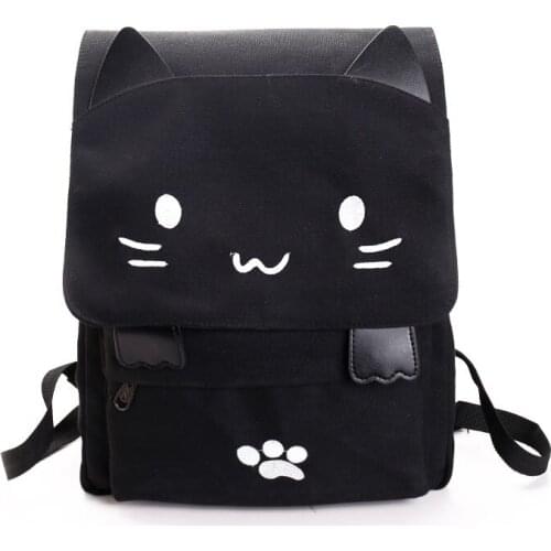 Japanese Cartoon Cat Backpack Anime Cute 3D New Korean Large Capacity Students Schoolbag Campus Fashionable Girl Women Travel