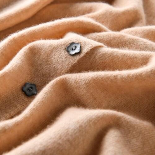 Autumn Women Cardigans 100% Pure Wool Knitted Sweater Cardigan Fashion Casual Long Sleeve Soft Jacket Elegant Outerwear Tops