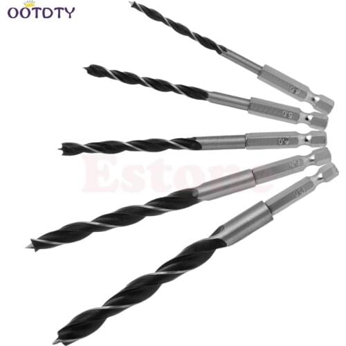 1/4" Hex Shank Wood HCS Drill Bit Set Quick Change Metal Tools 4/5/6/8/10mm 5pcs-ThZ