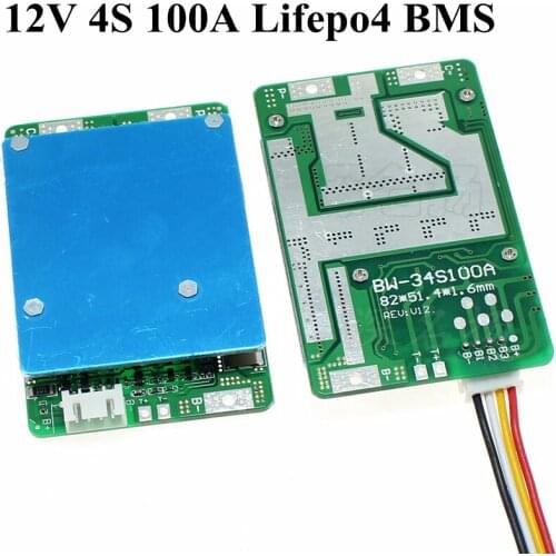 12V Lifepo4 BMS 4S 100A Lifepo4 Battery BMS PCM 4s Battery Protection Board Bms Pcm for 12.8v 4S Lifepo4 Battery Pack 14.8V BMS