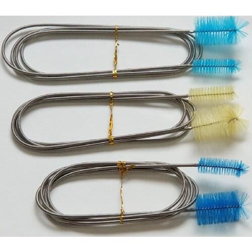 200CM Double-Headed Fish Tank Cleaning Brush Stainless Steel Elbow Water Pipe Brush Hose Cleaner Aquarium Supplies 90CM, 155CM