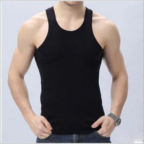 2017 Fashion Men t shirts Summer Cotton Slim Fit Men Tank Tops Clothing Undershirt Fitness tops tees