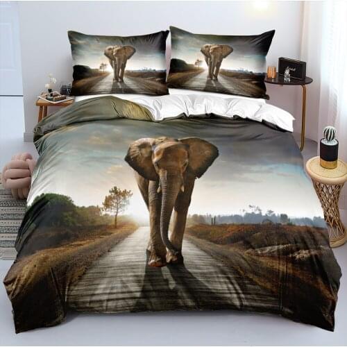 3D Beddings Comforter Cover Sets Pillow Shames Quilt Cases Set Full King Queen Double Size Custom Elephant White Bedding Bags