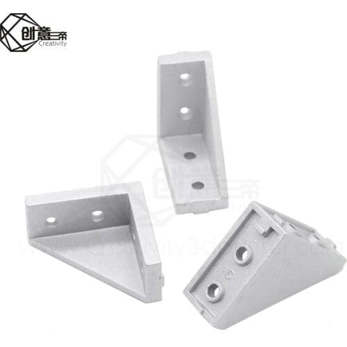 5pcs/lot 2040 Corner Fitting Angle Aluminum 20 x 40 L Connector Bracket Fastener Match Use 2040 Industrial Aluminum Profile