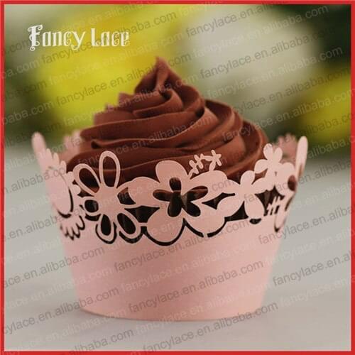50pcs Party Decorations Sunflowers Lase Fondant Cakes Cupcake Wrapers Laser Paper Cake Liners Cupcake Supplies