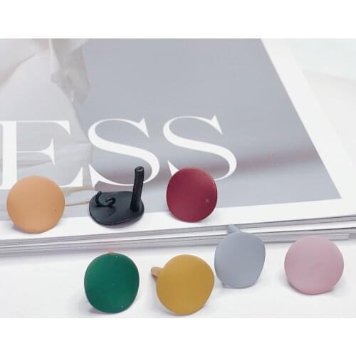 Round Alloy Stud Earring Finding Components Eardrop Simple Style DIY Jewelry Accessories Handmade Materials 8pcs