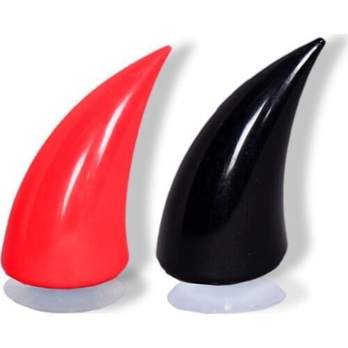 Car Motorcycle Helmet Devil Horn Motocross Silicone Cute Full Face Road Helmet Decoration Car Accessories Suction Cup