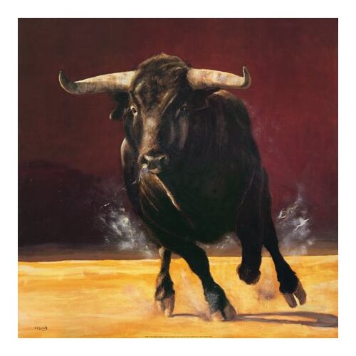 Free shipping Spanish bull canvas prints oil painting on canvas realist animal painting wall decoration picture