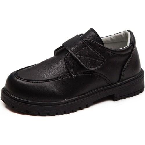 Children Black Sports Leather Shoes For Kids Sneakers Girl Dance School Teens Boy Party Show Shoe 3 4 5 6 7 8 9 10 11 12 13Year