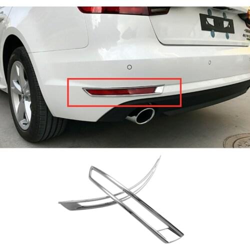 For Audi A4 b9 2016 2017 ABS Chrome Car Front/Back Rear fog lampshade fog light Frame Panel Cover trim Styling Accessories 2pcs