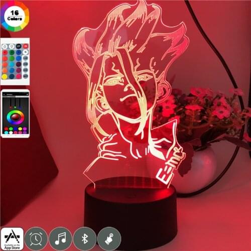 Dr.STONE Ishigami Senkuu Figure Anime Led Night Light Cool Boys Children Bedrom LED Table Lamp 3d Night Lamp Xmas Birthday Gifts