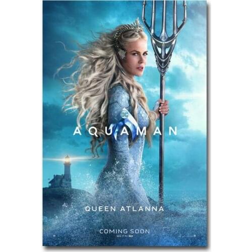 Aquaman Hot Movie Silk Fabric Wall Poster Art Decor Sticker Bright