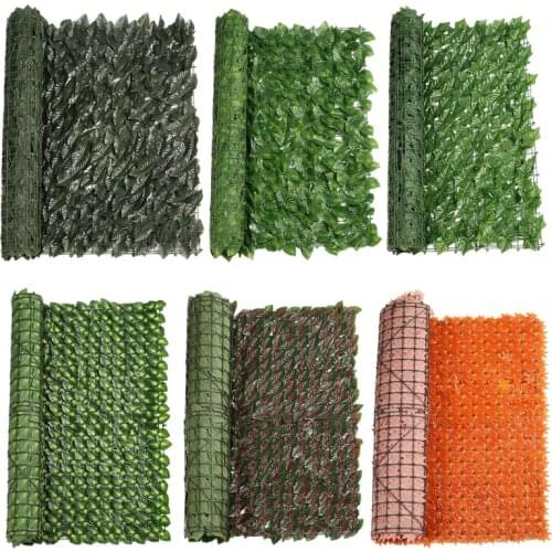 Simulation Ivy Leaf Fence Net Green Dill Leaf Fake Plants Balcony Fence Grass Mat Outdoor Courtyard Decoration 0.5X1/3M