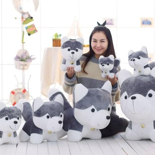 25-65cm Kawaii Dog Plush Toys Large Husky Doll Gray Home Decoration Pillow Soft Cushion Christmas Gift Stuffed Animals Baby Toys