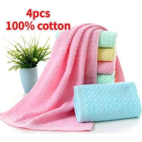 4pcs New 100% cotton 14 plain jacquard towels, soft and skin-friendly face towel kids face hand towel bathroom towel towels