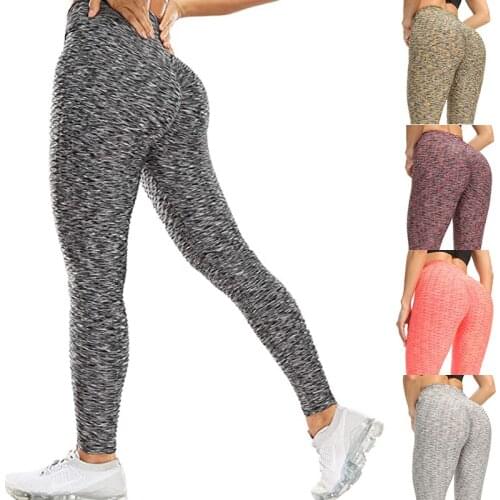 Leggings Sport Women Fitness Linen Textured Female Pants Push Up Leggings Workout Running Gym Clothing High Waist Woman Trousers