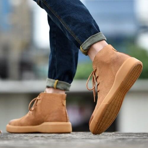 Motorcycle suede Mens heel shoes mens rain botas leather Army ANKLE dress MEN platform high winter boty cotton genuine rubber