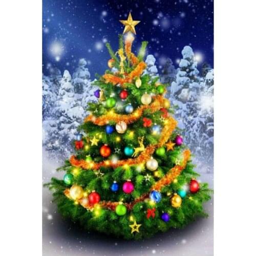 Christmas Tree Deer 11CT Kit Craft Needlework Set Cotton Thread Canvas Printed Christmas Gift Home Decor For Living Room