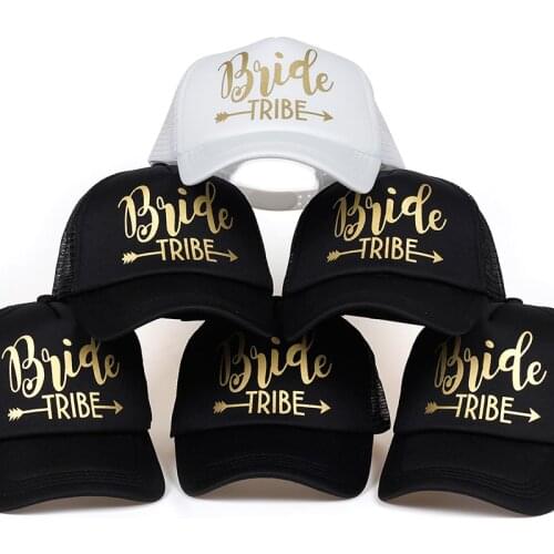 Bride Tribe Bachelorette Snapback Trucker Hat Cap Team Bride gold letters Arrow bride to be bride tribe baseball hats