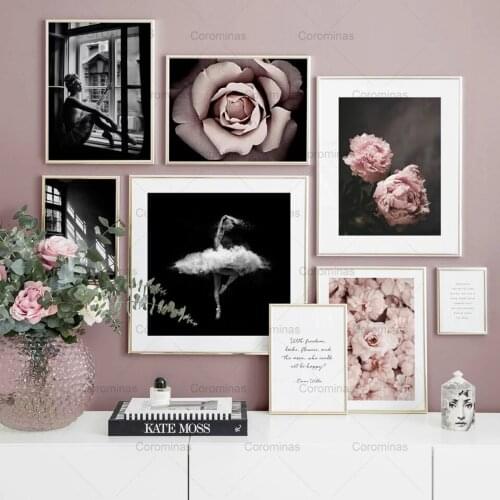Nordic Flowers Figure Canvas Painting Posters and Prints Photography Wall Art Picture for Living Room Natural Cuadros Decoration