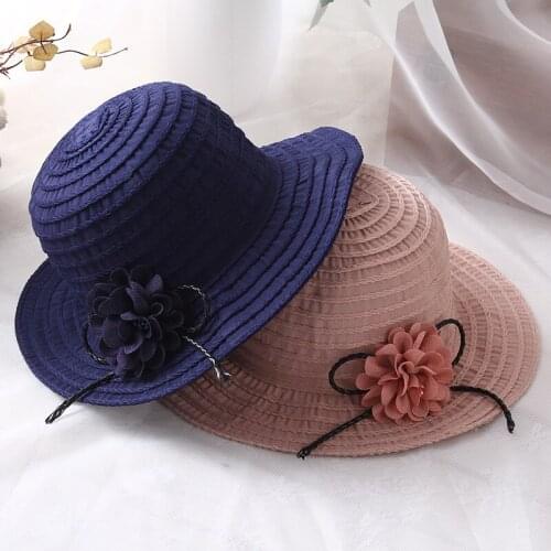 2020 New Fashion Women Hat Korea Style Flower Packable Large Wide Brim Hat Anti-UV Adjustable Ladies Floppy Beach Sun Hat