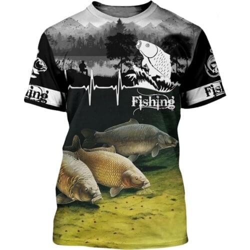 2021 Spring And Aummer New Popular 3D Printing T-shirt Pattern Fish Printing Mens Fashion T-shirt Printing Casual T-shirt O-nec