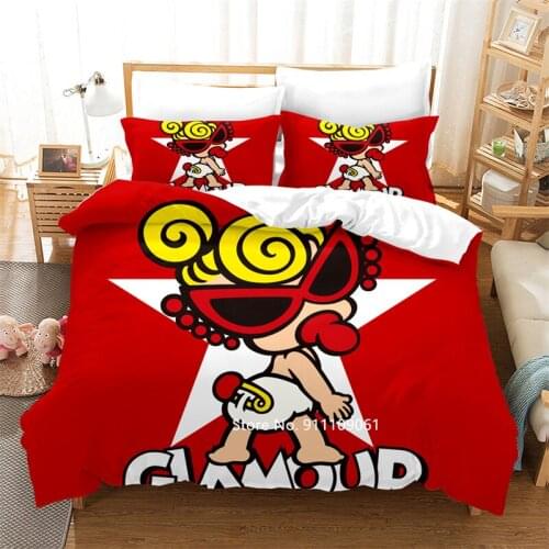 Cute Cartoon Black Super Pacifier Bedding for Baby Comfort Down Bed Cover Pillowcase 2-3 Soft Size Bedspread Home Textile