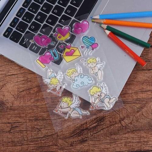 Transparent Clear Stamps Love Angel Cupid for Scrapbooking DIY Silicone Seal Photo Album Decor Embossing Folder Template Sheets