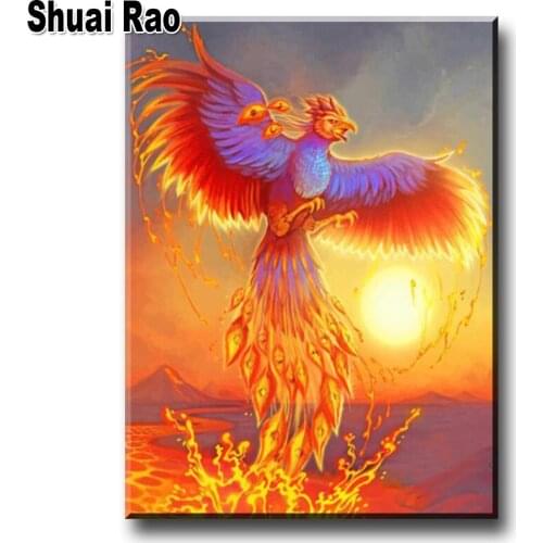 Psychedelic Golden Phoenix Full Square/Round Drill 5D DIY Diamond Painting Embroidery Cross Stitch 5D Home Decor Gift