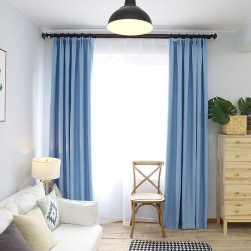 90% dark blue window blackout curtains for bedroom solid green color curtain for Living Room Purple Curtains Customized