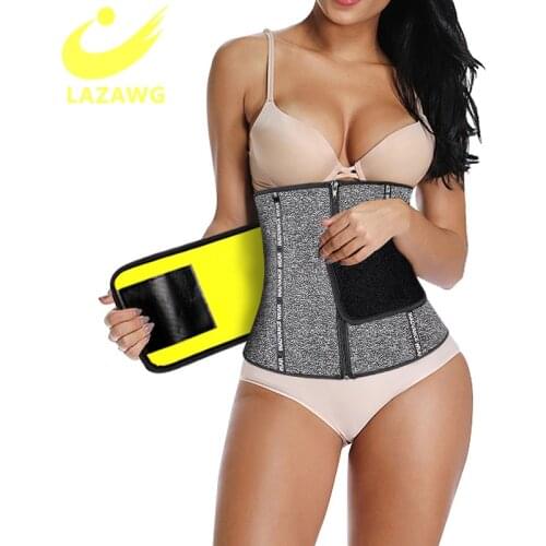 LAZAWG Waist Trainer with Zip & Hook & Magic Sticker Underbust Waist Training Cincher for Weight Loss Hourglass Body Shaper Hot