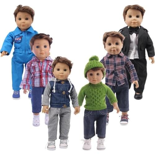 Logan Boy Doll Knit Sweater,Coat,Business Fire Clothes For 18-Inch American&43 Cm Born Baby,Generation,Birthday Girls Toy Gift