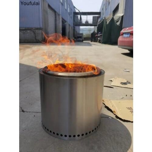 Yjj 15inches Wood Stoves Outdoor Camping Equipment Windproof Furnace Deconstructable Portable Picnic Stove Cooking Wood Stove